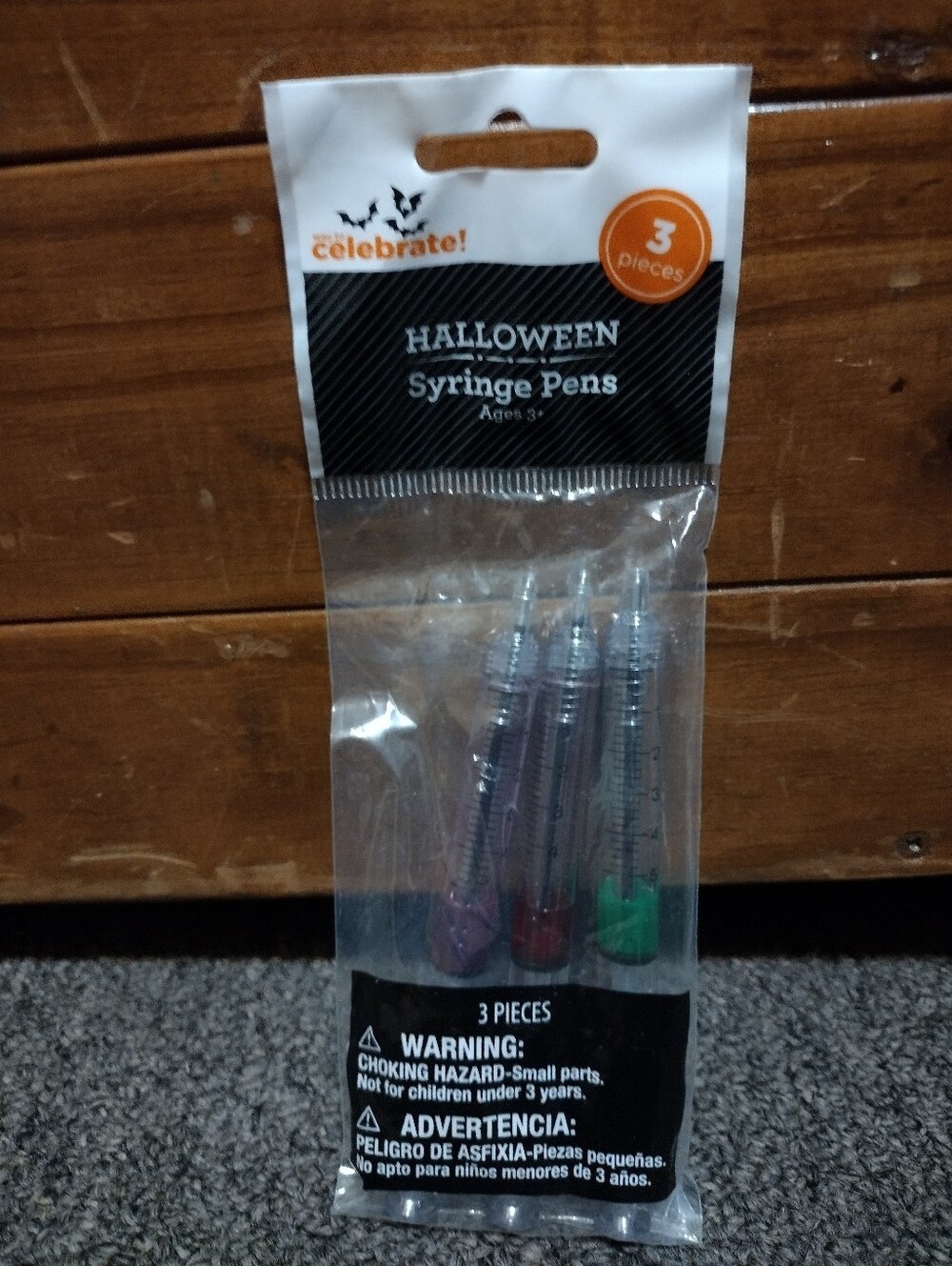 Halloween Syringe Pens - Purple, Red, Green (3 Pack)